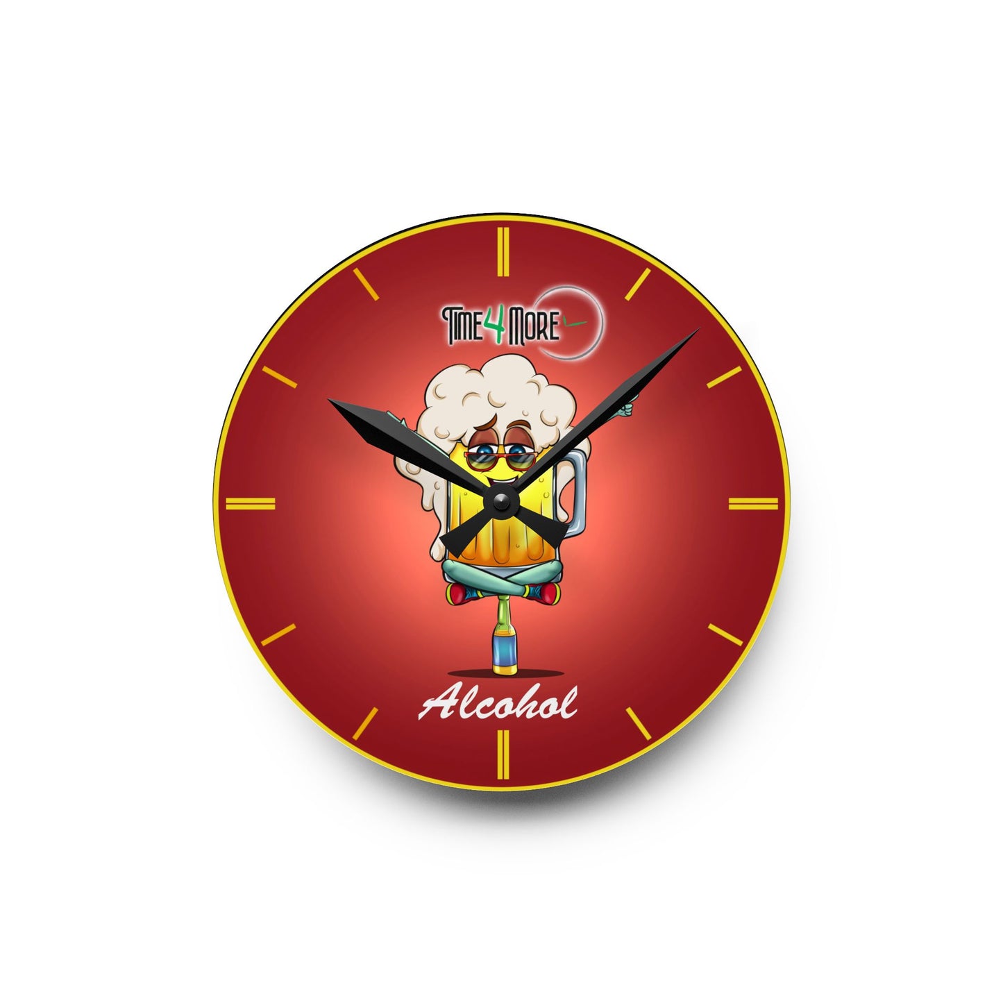 Time for More Alcohol Acrylic Wall Clock