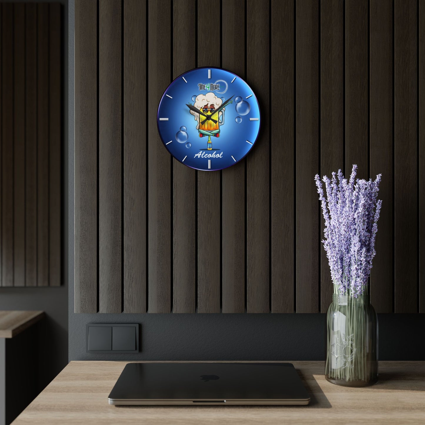 Time for More Alcohol Acrylic Wall Clock