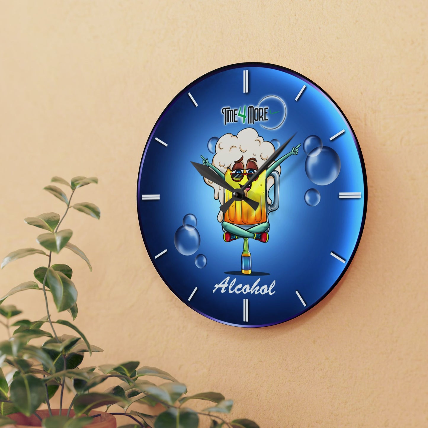 Time for More Alcohol Acrylic Wall Clock