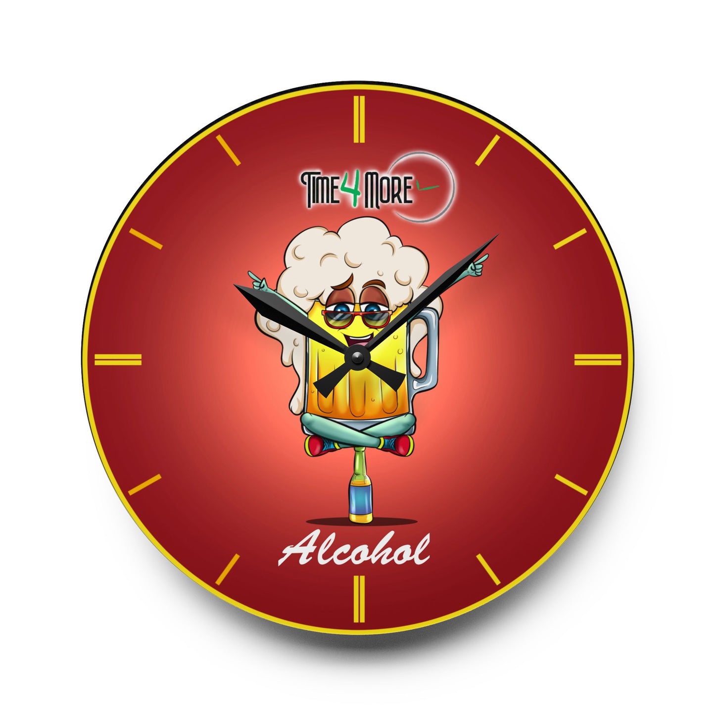 Time for More Alcohol Acrylic Wall Clock