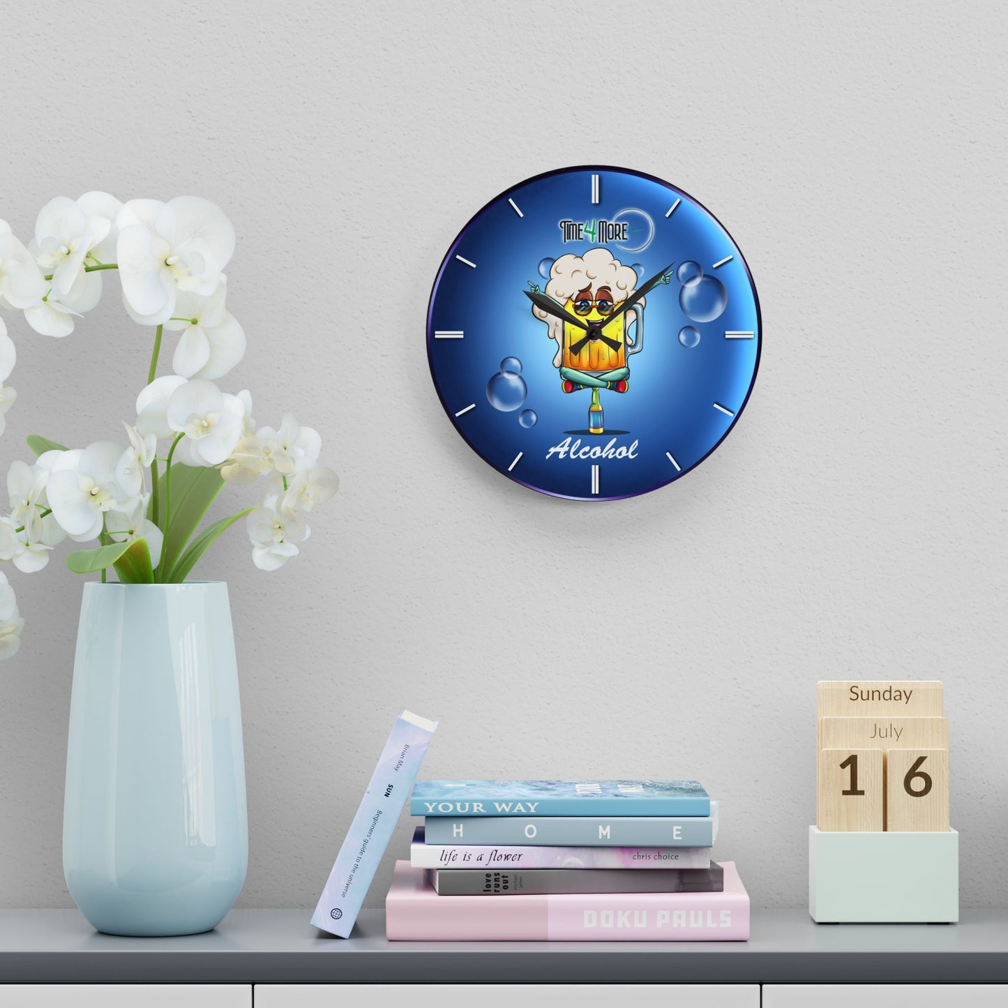 Time for More Alcohol Acrylic Wall Clock