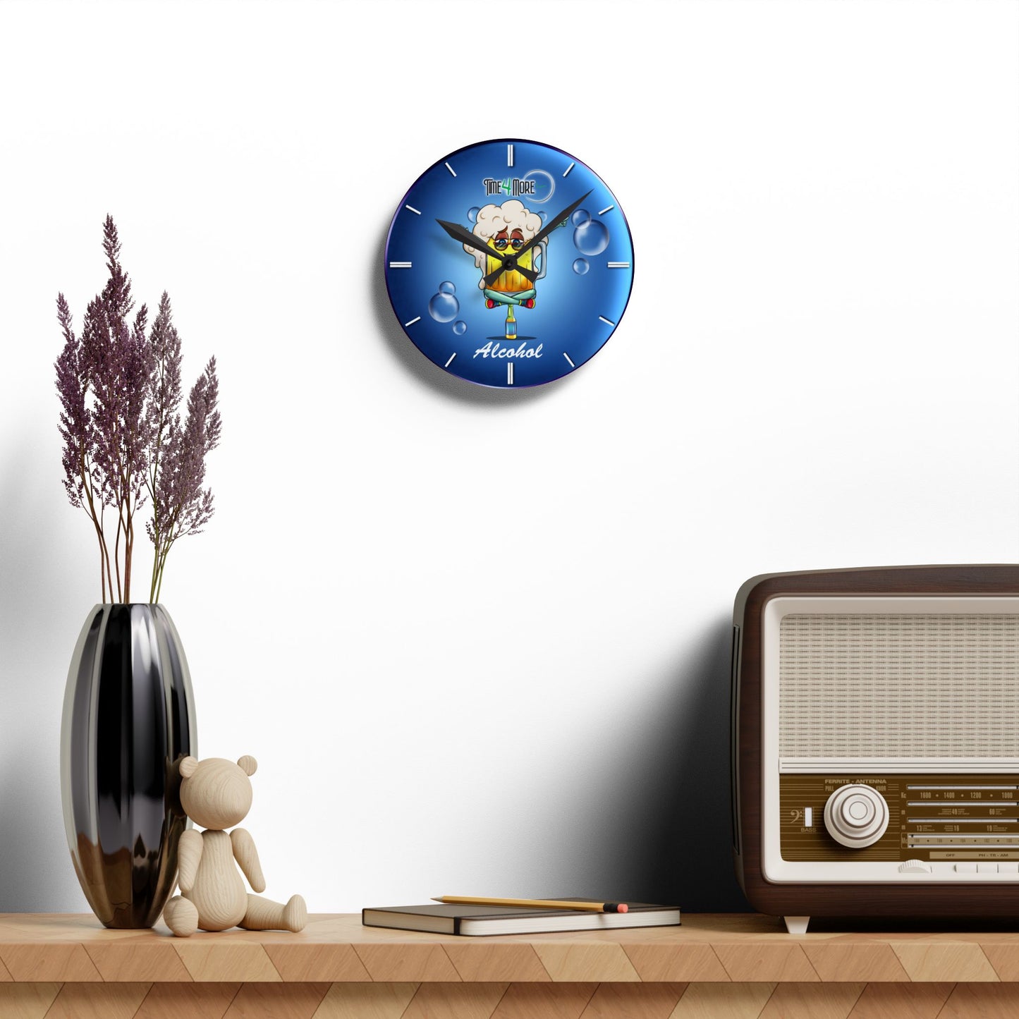 Time for More Alcohol Acrylic Wall Clock