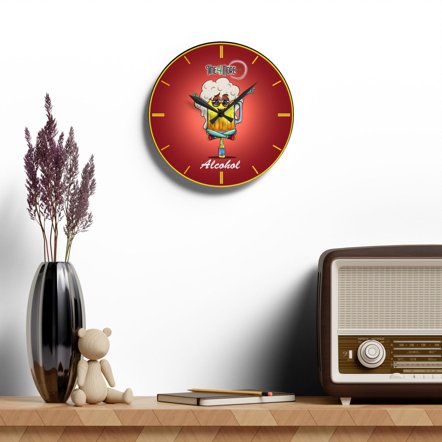 Time for More Alcohol Acrylic Wall Clock