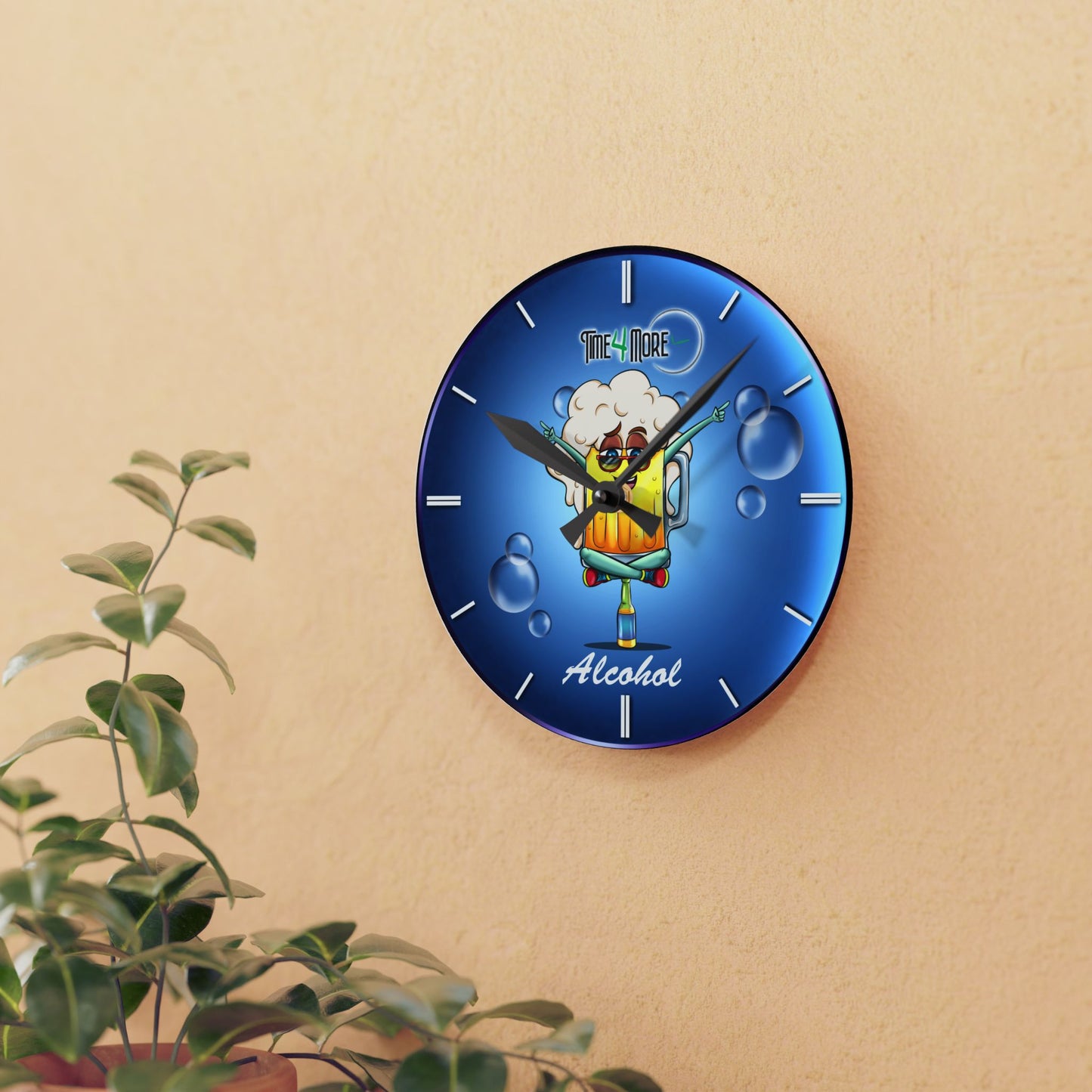 Time for More Alcohol Acrylic Wall Clock