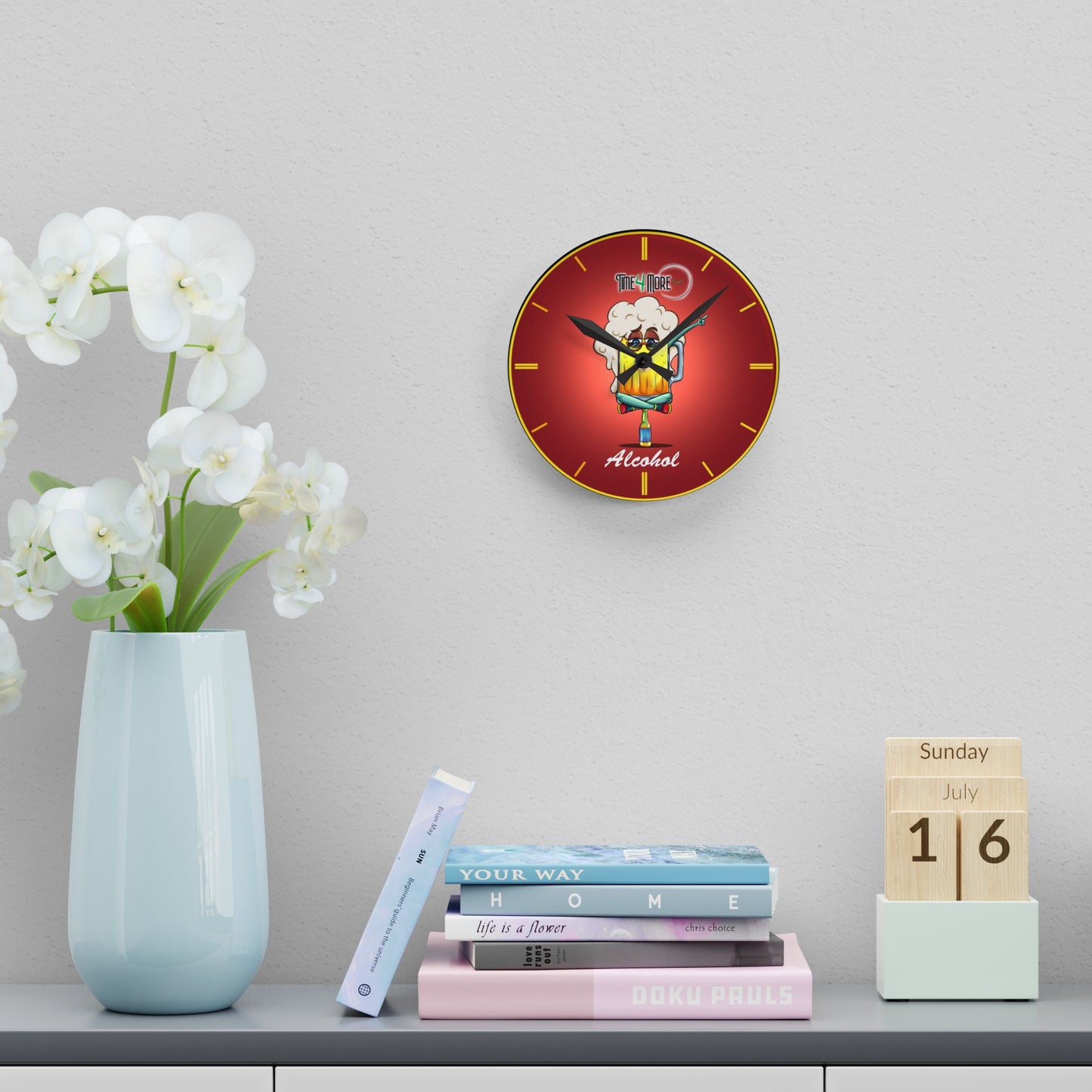Time for More Alcohol Acrylic Wall Clock