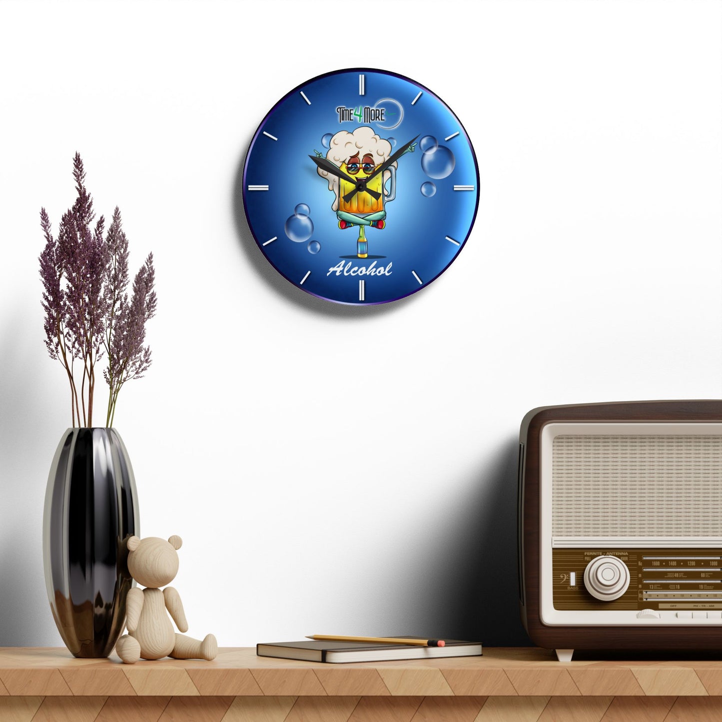 Time for More Alcohol Acrylic Wall Clock