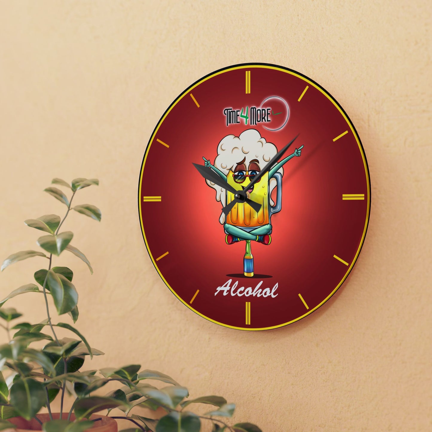 Time for More Alcohol Acrylic Wall Clock