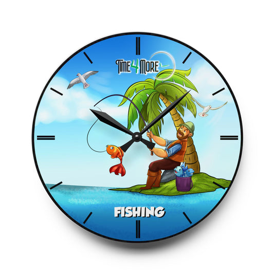 Time for More Fishing Acrylic Wall Clock