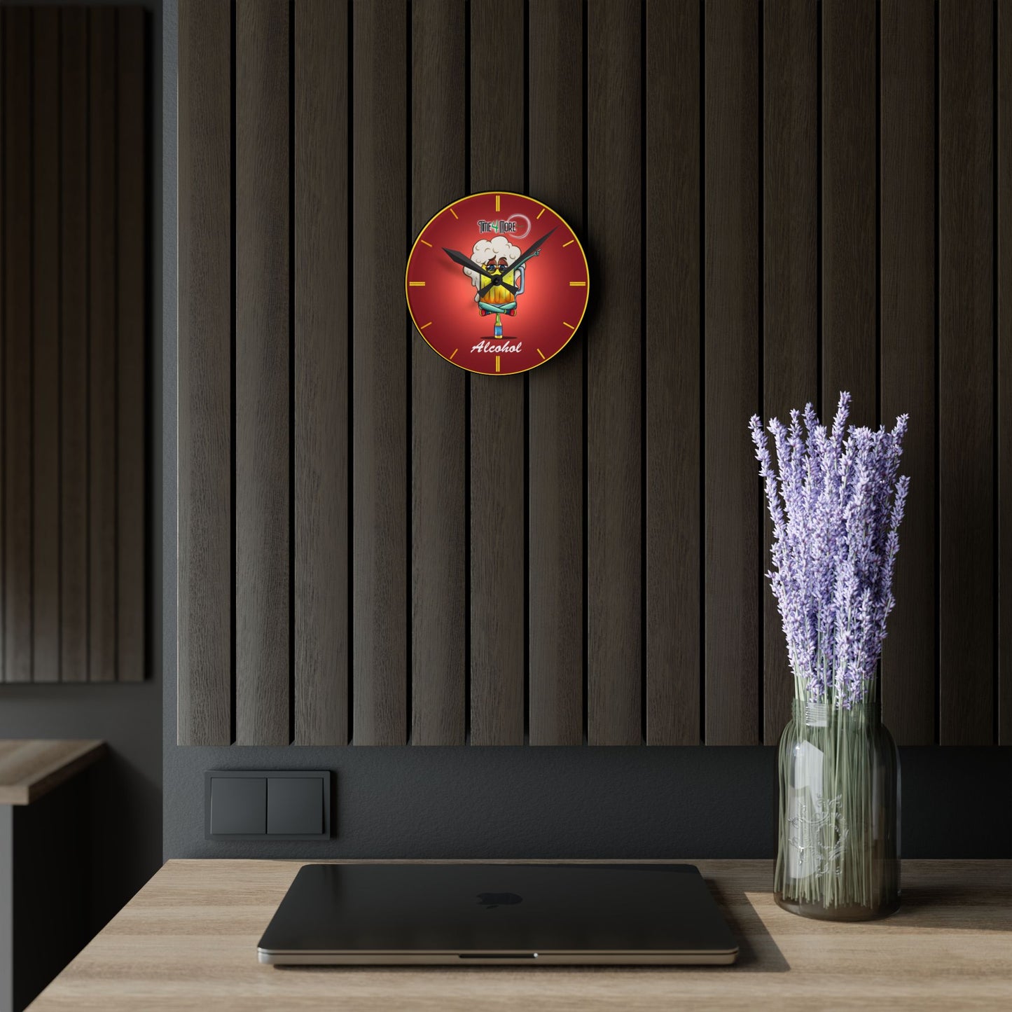 Time for More Alcohol Acrylic Wall Clock