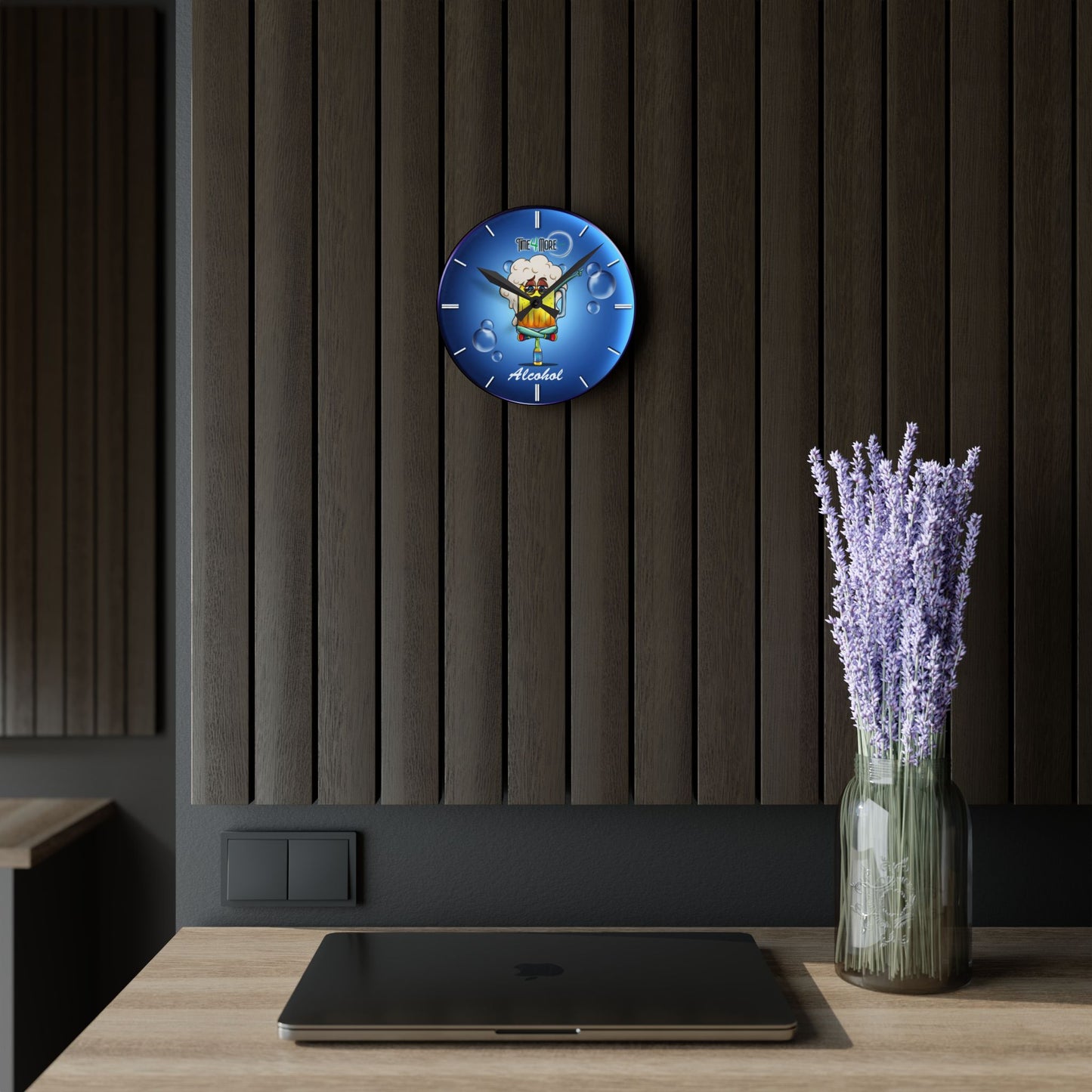 Time for More Alcohol Acrylic Wall Clock