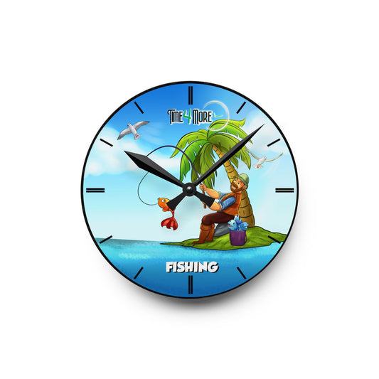 Time for More Fishing Acrylic Wall Clock