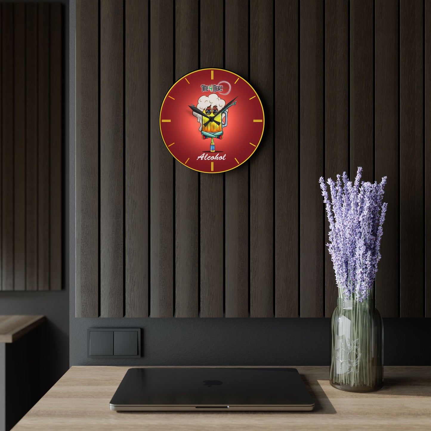 Time for More Alcohol Acrylic Wall Clock